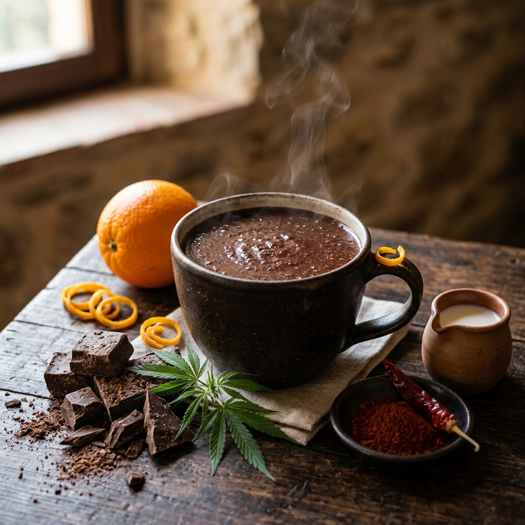 Ricetta Modica - Bevanda al cioccolato e canapa con arancia e peperoncino